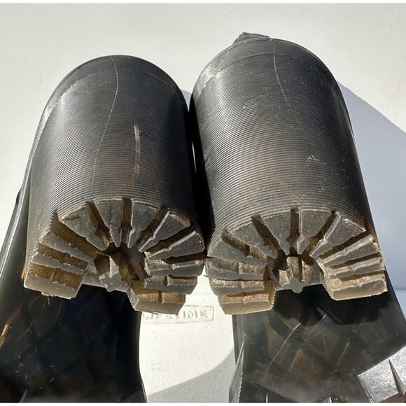 Dr Martens Magdalena Black Leather Boots Chunky Platform Block Heel Goth Size 8 - Picture 6 of 10